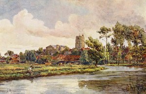 De Waveney bij Beccles, met de Kerk van St. Michael