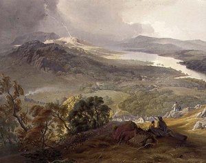 Lake Windermere, detail van de Lakeside Railway, uit 