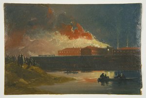 Bristol Riots: De Verbranding van de Nieuwe Gevangenis door James Baker Pyne