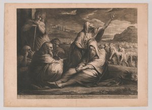 Job berispt door zijn vrienden door James Barry