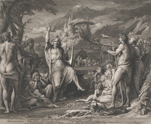 Orpheus onderwijst in theologie (ontwerpen voor de muren van de Grote Kamer van de Society for the Encouragement of the Arts)