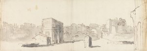 Rome, Uitzicht op de Boog van Constantijn met andere ruïnes door James Barry