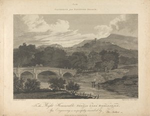 Clitheros vanaf Eadsford Bridge door James Basire