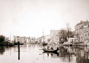 Boot op het kanaal, Dordrecht, Nederland, 1898