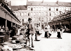 Marktkramen, Antwerpen, 1898 door James Batkin