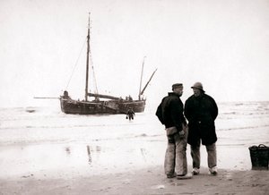Mannen aan de kust, Scheveningen, Nederland, 1898