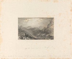 De vallei waarin de kinderen van Israël waren gelegerd, de berg Sinaï in de verte door James Baylis Allen