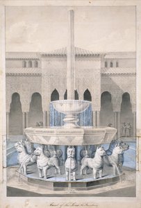 Fontein in de Hof van de Leeuwen, Alhambra, uit The Arabian Antiquities of Spain door James Cavanagh Murphy