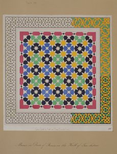 Mozaïek in de lambrisering van de nis in de Hal van de Twee Zusters, Alhambra, uit 