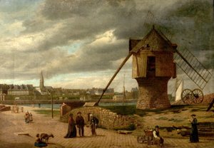 Landschap met een Windmolen, St Malo, Frankrijk, 1877