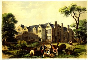 Sawston Hall, Cambridgeshire, 1848 door James Dafforne