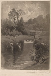 Een oude dam bij Montrose door James David Smillie