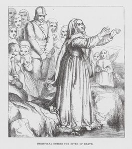 Christiana betreedt de Rivier van de Dood (gravure) door James Dawson Watson