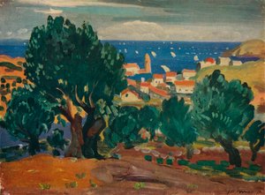 Olijven in Collioure, 1911 door James Dickson Innes