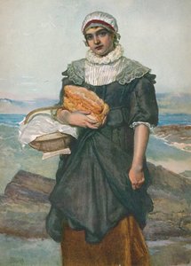 Een Frans vissersmeisje, ca. 1890, 1906 door James Dromgole Linton