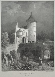 Pittoreske en romantische reizen in het oude Frankrijk. Franche-Comté: Uitzicht op het Kasteel van Frasne door James Duffield Harding