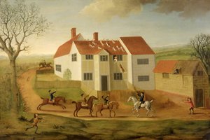 John Sidey en zijn honden bij een boerderij in de buurt van Hadleigh, Suffolk door James Dunthorne