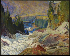 Watervallen, Montreal River, 1920 door James Edward Hervey Macdonald