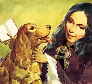 Elizabeth Barrett Browning en haar cocker spaniel Flush
