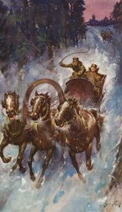 Sleigh Ride (gouache op papier) door James Edwin McConnell