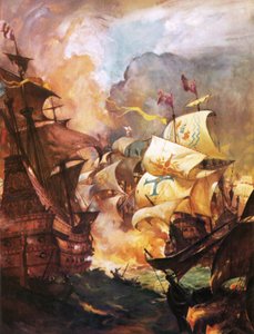 De Armada wordt vernietigd door Engelse vuurschepen