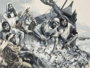 De Mensenvissers (gouache op papier)