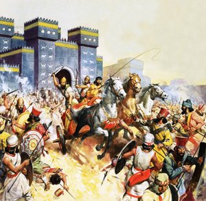 Zopyrus valt de Perzen aan buiten de muren van Babylon