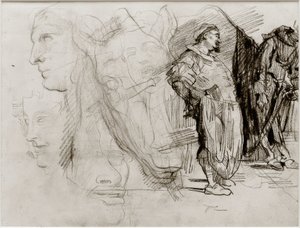 Don Quichot en paardenhoofd door James Sidney Ensor
