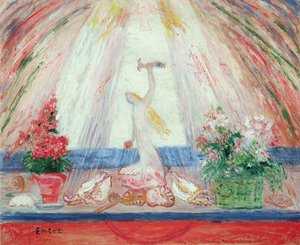 Bloemen van de Aarde, Flora van de Zee onder een Lach van Licht door James Ensor