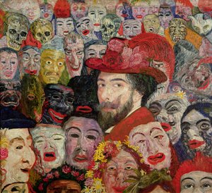 Mijn portret omringd door maskers