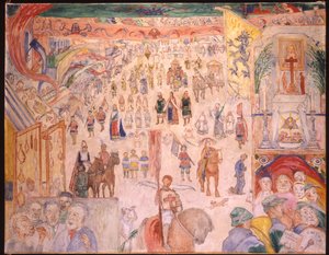 De Processie van Sint Godelieve van Ghistelles door James Ensor