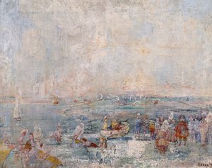 Het carnaval op het strand door James Ensor