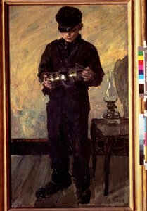 De kleine olielampreparateur door James Ensor