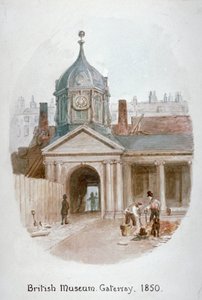 Poort naar het oude British Museum Montague House, Bloomsbury, Londen, 1850 door James Findlay