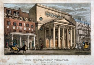 Uitzicht op het Haymarket Theatre, Westminster, Londen, 1821