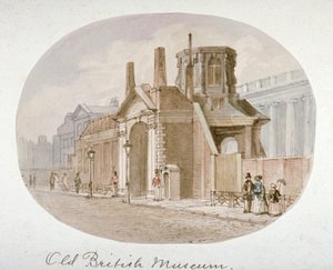 Uitzicht op het oude British Museum, Bloomsbury, Londen
