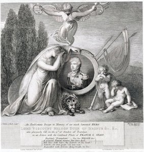 Iconische tekening ter nagedachtenis aan onze overleden held Lord Viscount Horatio Nelson (1758-1805) door James Fittler