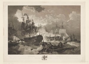 Slag bij Kamperduin, 1797 door James Fittler