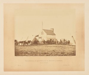 De Shebang, oftewel de kwartieren van de U. S. Sanitary Commission, Brandy Station door James Gardner