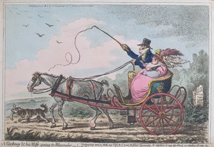 Een Cockney en zijn Vrouw op weg naar Wycombe, gepubliceerd door Hannah Humphrey in 1805