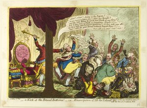 Een schop onder de brede bodem door James Gillray