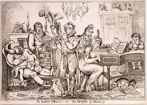 Een beetje Muziek of De Geneugten van Harmonie, gegraveerd door William Brocas, gedrukt in Londen door J. Sidebotham, 1810 door James Gillray
