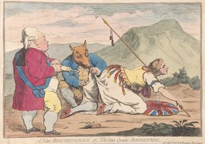 Een nieuwe administratie of de staatskwaksalvers die toedienen door James Gillray