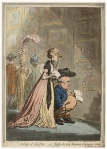 A Peep at Christies; of Tally-ho, amp; His Nimeney-Pimmeney Taking the Morning Lounge door James Gillray