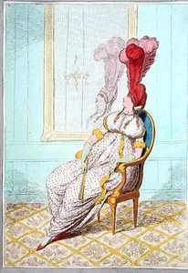 Een portret van moderne elegantie, uitgegeven door Hannah Humphrey in 1795 door James Gillray