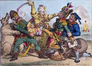 Geallieerde Machten Ontlaarzen Egalite, gepubliceerd door Hannah Humphrey in 1799