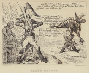 Gewapende Helden: Britse Premier Henry Addington confronteert Napoleon en de dreiging van een Franse invasie, 1803 door James Gillray