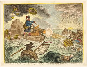 Bruin in zijn Boot door James Gillray