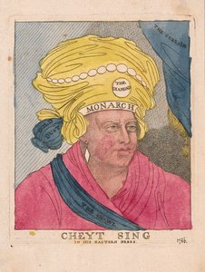 Cheyt Sing in zijn oosterse kleding, uitgegeven 1786