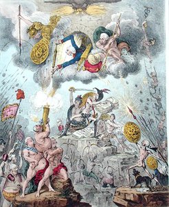 Geconfedereerde Coalitie, of De Reuzen die de Hemel Bestormen door James Gillray